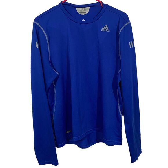 Adidas Blue Long Sleeve Activewear T-Shirt - Picture 1 of 3